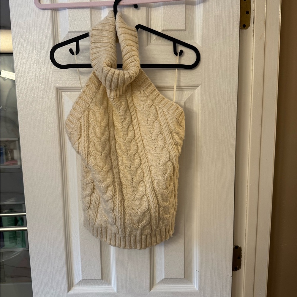Garage Dynamite Cable Knit Turtleneck Sweater - Cream